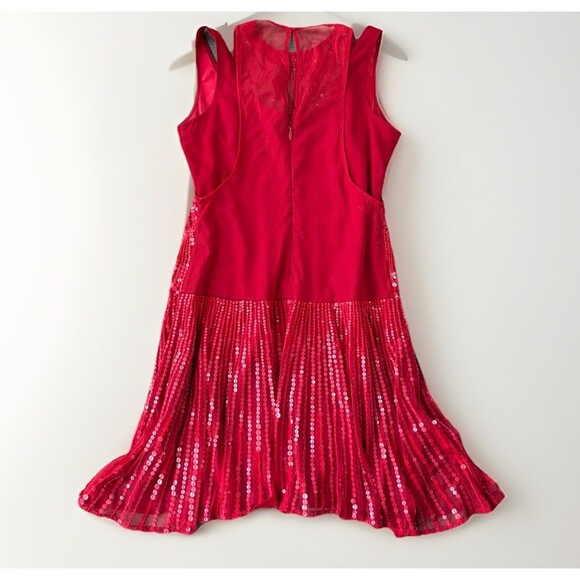 Bebe Red Sequin Mini Dress Size 8 Glam - Picture 2 of 8